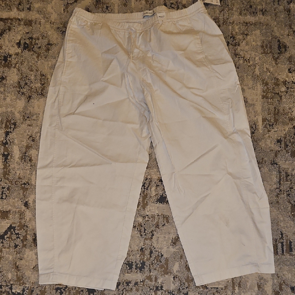 Abercrombie & Fitch Women's Cream Wide Leg Pants